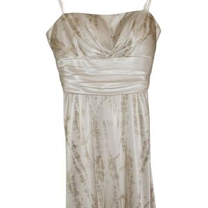 Jump Apparel by Wendye Juniors Spagetti Strap Formal Dress - White & Gold 177